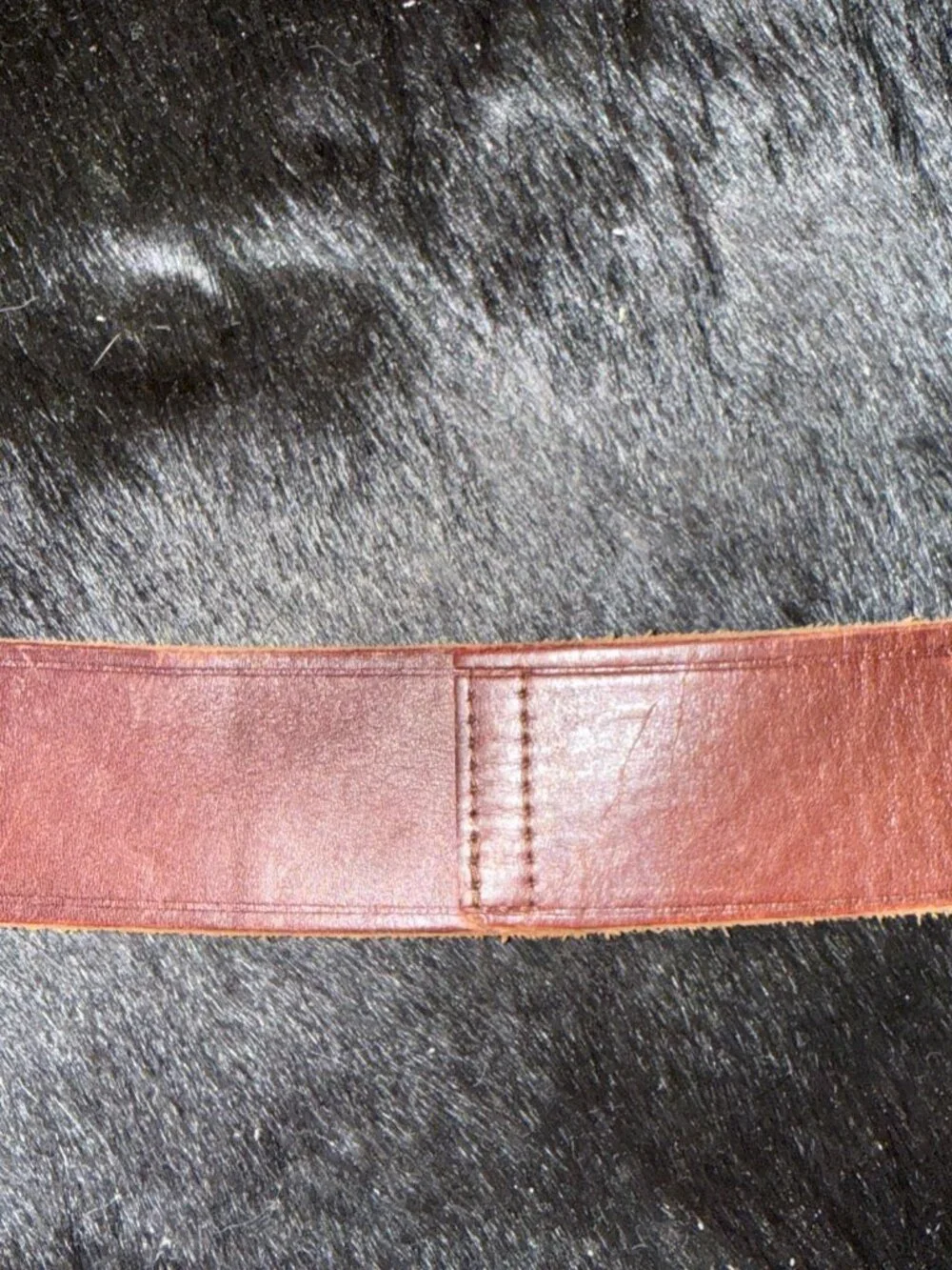 Polo Ralph Lauren Brass Buckle Italian Saddle Leather Belt 63 inches long Sz 56